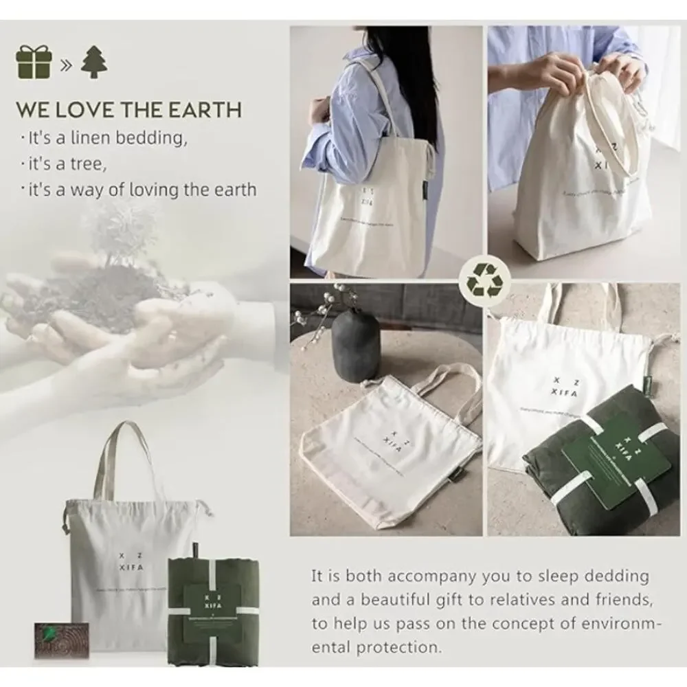 Linen Duvet Cover Set, Bedding with Zipper Closure-Oversized King, Natural Linen